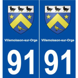 91 Villemoisson-sur-Orge blason autocollant plaque stickers ville
