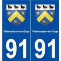 91 Villemoisson-sur-Orge blason autocollant plaque stickers ville