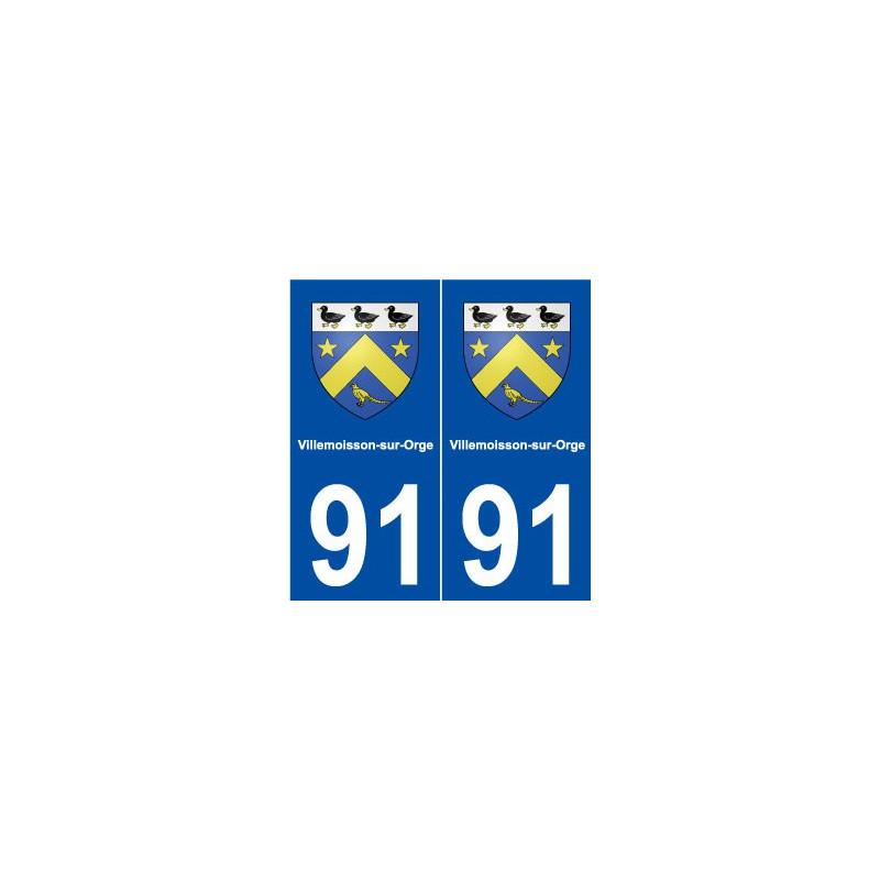 91 Villemoisson-sur-Orge blason autocollant plaque stickers ville