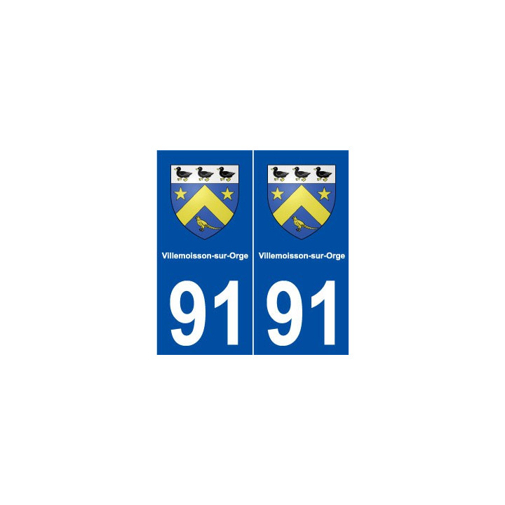 91 Villemoisson-sur-Orge blason autocollant plaque stickers ville