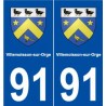 91 Villemoisson-sur-Orge blason autocollant plaque stickers ville