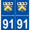 91 Villemoisson-sur-Orge blason autocollant plaque stickers ville