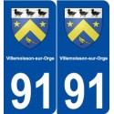 91 Villemoisson-sur-Orge blason autocollant plaque stickers ville