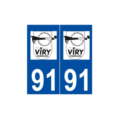91 Viry-Châtillon logo autocollant plaque stickers ville