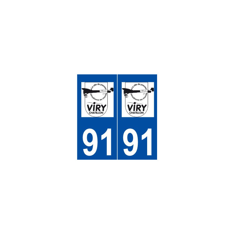 91 Viry-Châtillon logo autocollant plaque stickers ville