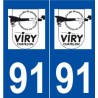 91 Viry-Châtillon logo autocollant plaque stickers ville