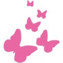 Etiqueta engomada de la etiqueta engomada de la Mariposa de la mariposa de color rosa logo 2