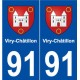 91 Viry-Châtillon blason autocollant plaque stickers ville