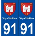 91 Viry-Châtillon blason autocollant plaque stickers ville