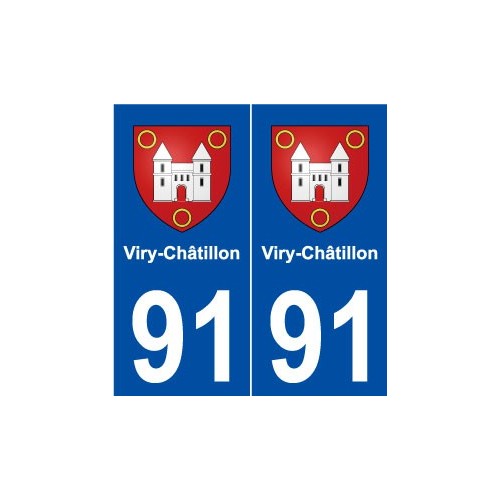 91 Viry-Châtillon blason autocollant plaque stickers ville