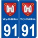 91 Viry-Châtillon blason autocollant plaque stickers ville