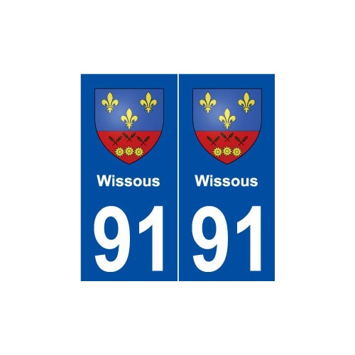 91 Wissous blason autocollant plaque stickers ville
