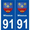 91 Wissous blason autocollant plaque stickers ville