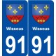 91 Wissous blason autocollant plaque stickers ville