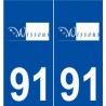 91 Wissous logo autocollant plaque stickers ville