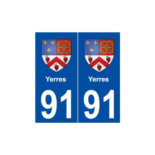 91 Yerres blason autocollant plaque stickers ville