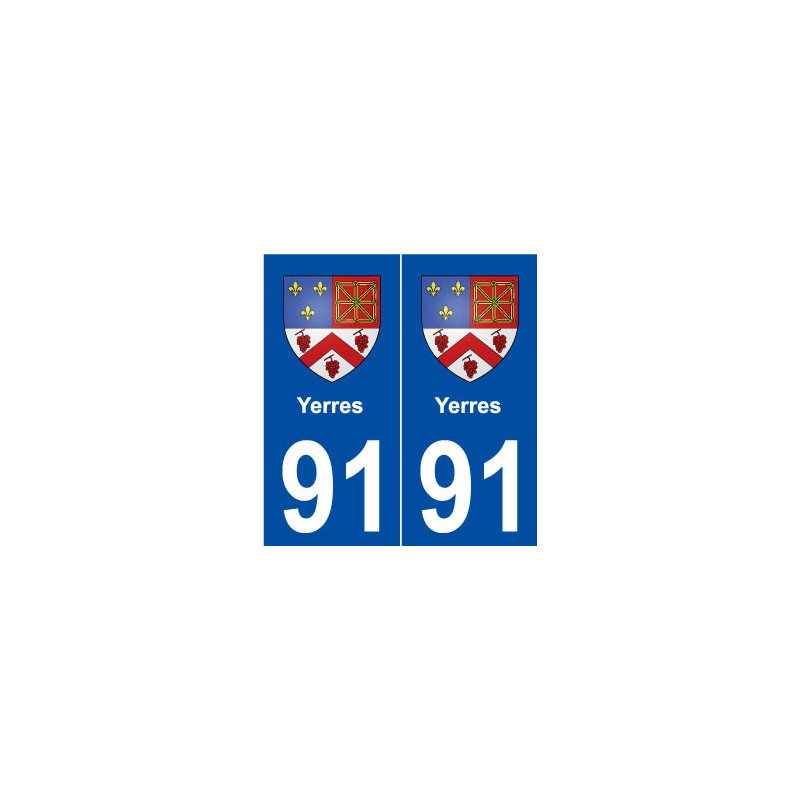 91 Yerres blason autocollant plaque stickers ville