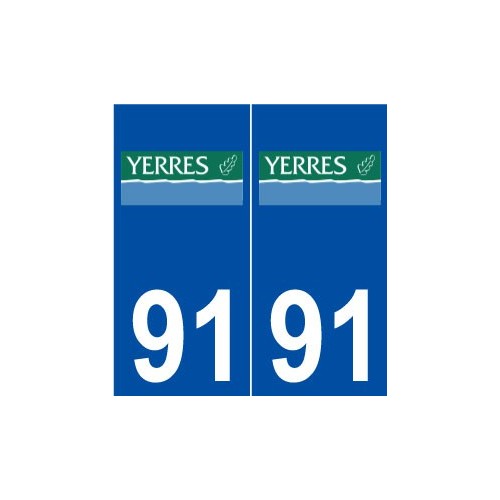 91 Yerres logo autocollant plaque stickers ville