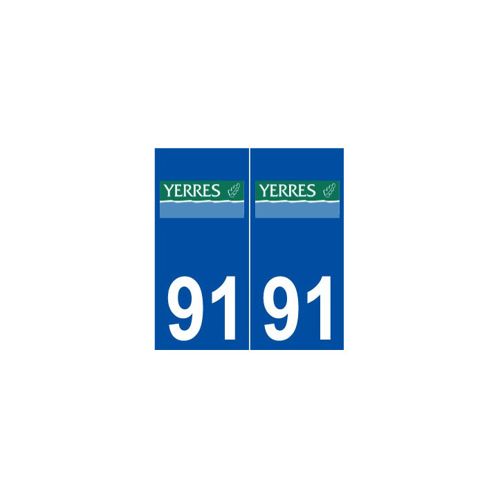 91 Yerres logo autocollant plaque stickers ville