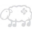Sticker sheep basque lauburu cross gray sticker