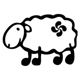 Autocollant mouton basque lauburu croix couleur sticker