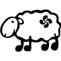 Autocollant mouton basque lauburu croix couleur sticker