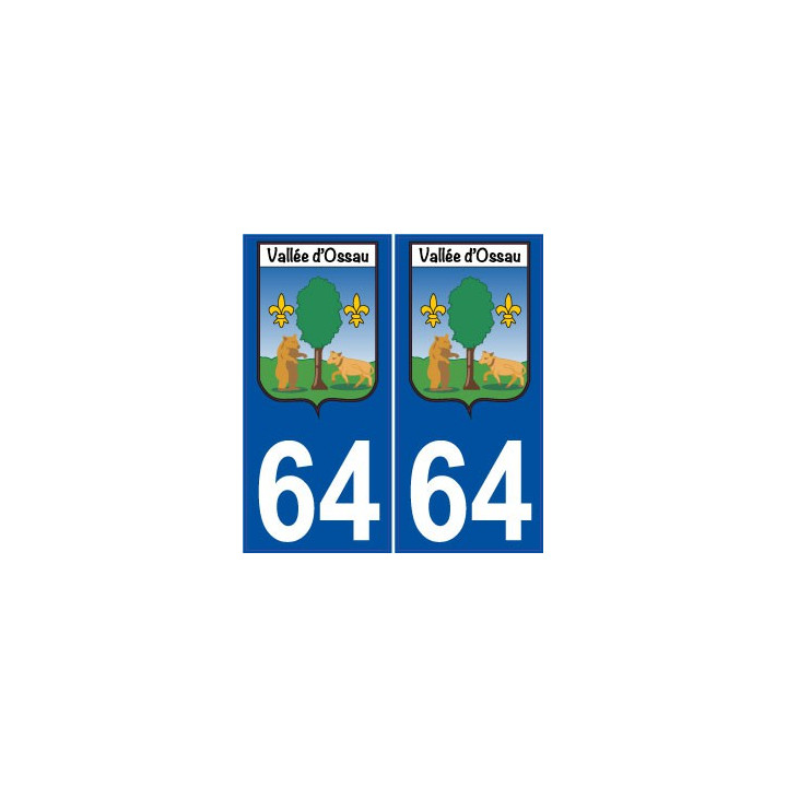 Vallée d'Ossau 64 ville sticker autocollant plaque auto