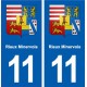 11 Pennautier blason ville autocollant plaque stickers