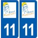11 Rieux-Minervois blason ville autocollant plaque stickers