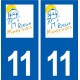 11 Rieux-Minervois blason ville autocollant plaque stickers