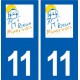 11 Rieux-Minervois logo  ville autocollant plaque stickers