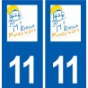 11 Rieux-Minervois logo city sticker, plate sticker