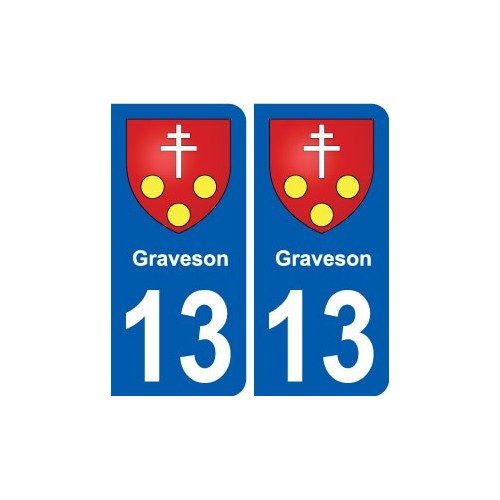 13 Graveson logo ville autocollant plaque sticker