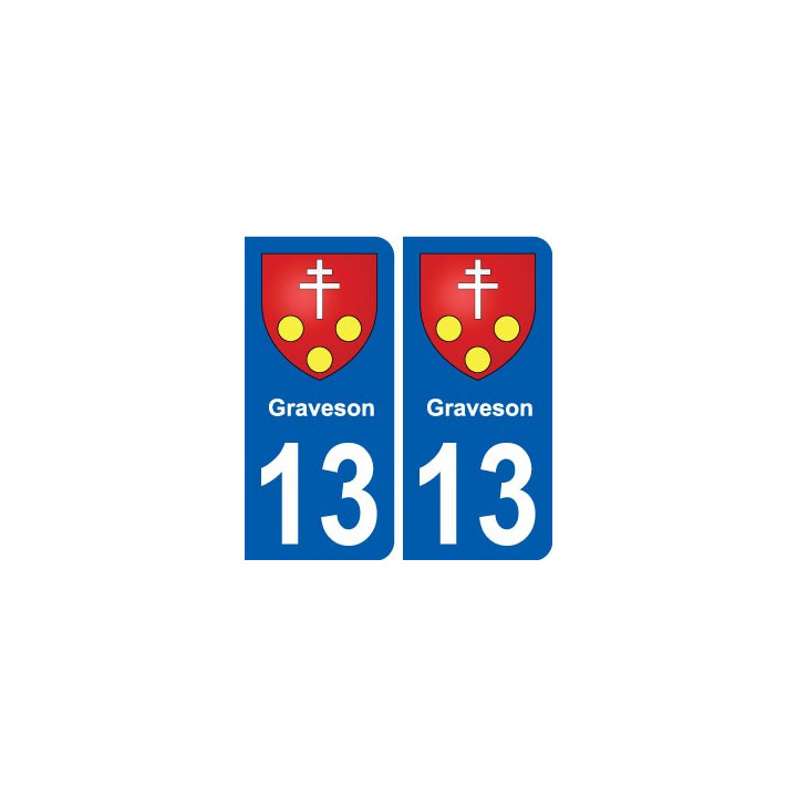 13 Graveson logo ville autocollant plaque sticker