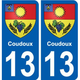 13 Coudoux blason ville autocollant plaque sticker