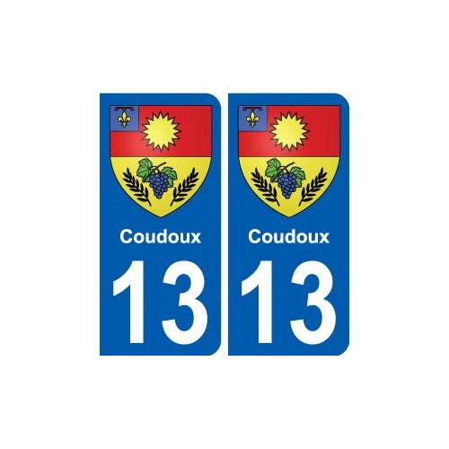 13 Coudoux blason ville autocollant plaque sticker
