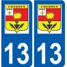 13 Coudoux blason ville autocollant plaque sticker