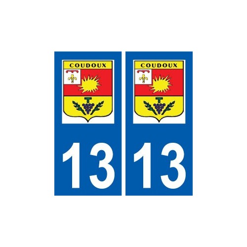 13 Coudoux blason ville autocollant plaque sticker