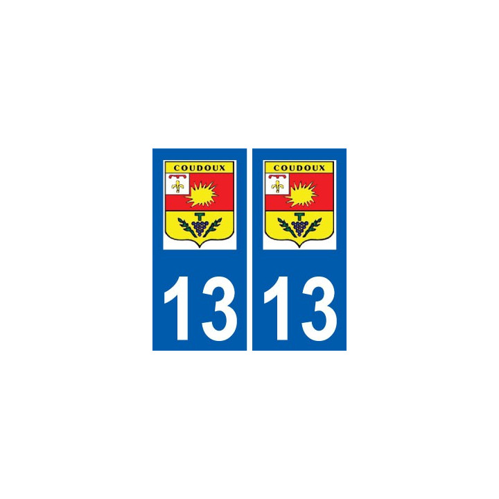13 Coudoux blason ville autocollant plaque sticker
