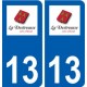 13 LaDestroussse logo ville autocollant plaque sticker