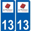 13 LaDestroussse logo ville autocollant plaque sticker