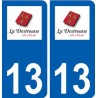 13 LaDestroussse logo ville autocollant plaque sticker