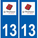 13 LaDestroussse logo ville autocollant plaque sticker