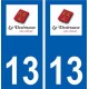 13 LaDestroussse logo ville autocollant plaque sticker