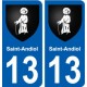 13 Saint-Andiol blason ville autocollant plaque sticker
