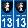 13 Saint-Andiol blason ville autocollant plaque sticker