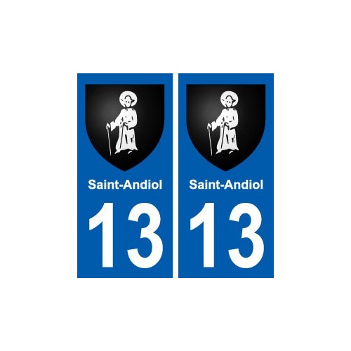 13 Saint-Andiol blason ville autocollant plaque sticker
