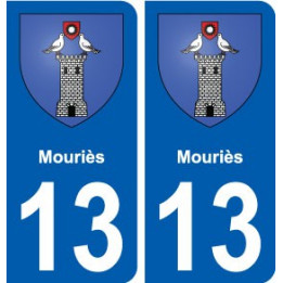 13 Mouriès blason ville autocollant plaque sticker