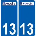 13 Mouriès logo ville autocollant plaque sticker