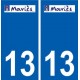13 Mouriès logo ville autocollant plaque sticker